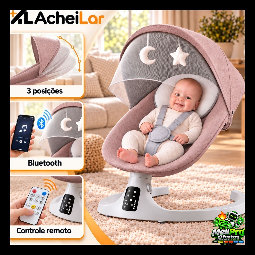 SONINHO TRANQUILO pro bebê com cadeira de balanço elétrica e bluetooth