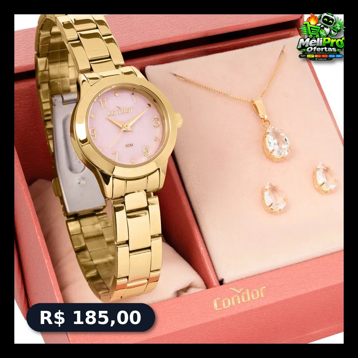 Relógio Condor Com Conjunto Semi-joia