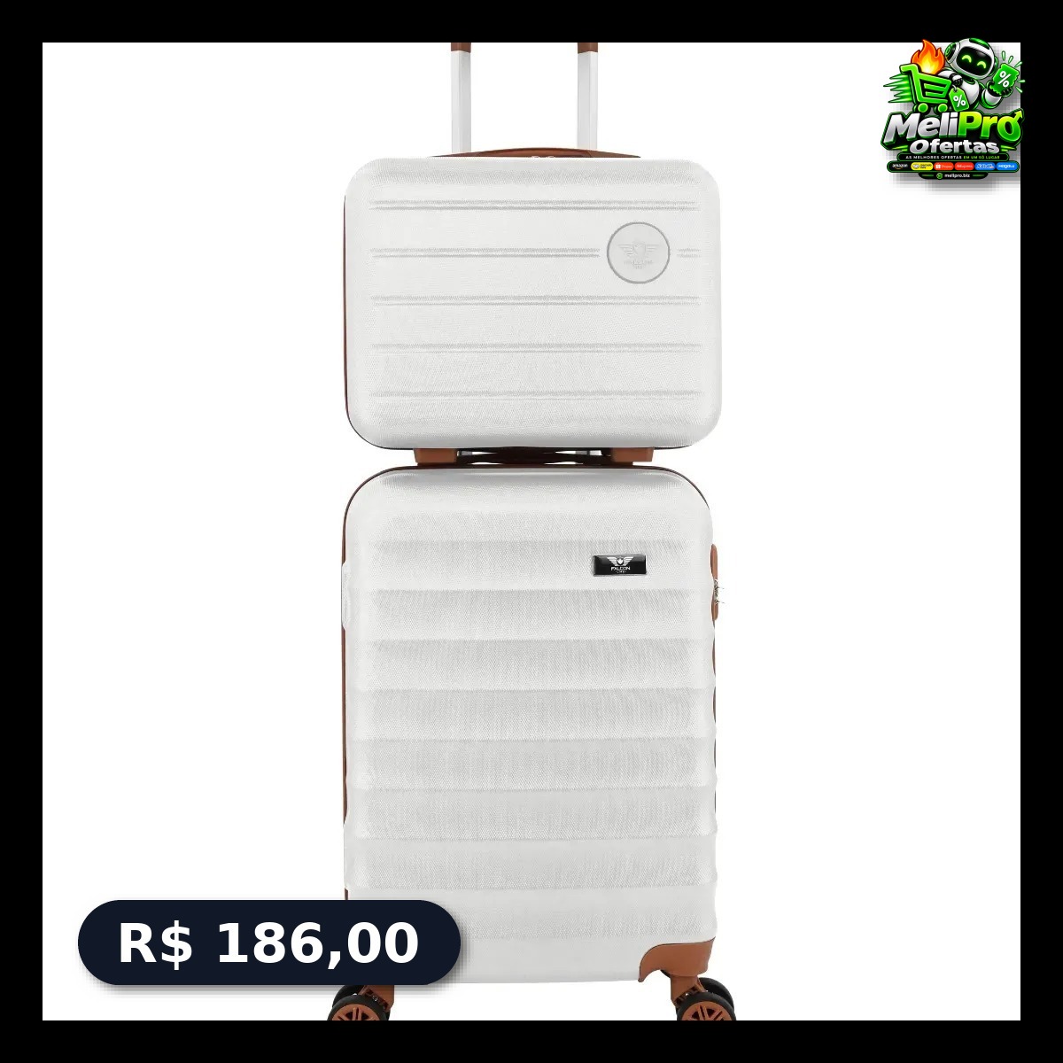 Kit Mala De Viagem 10kg Promoção Rodas 360° Com Frasqueira