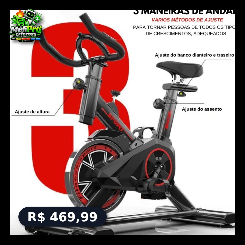Bicicleta Bike Ergometrica Spinning Academia Fitness Profissional 120kg
