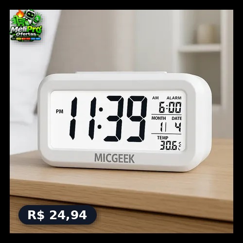Relógio Digital Mesa Despertador Inteligente Micgeek