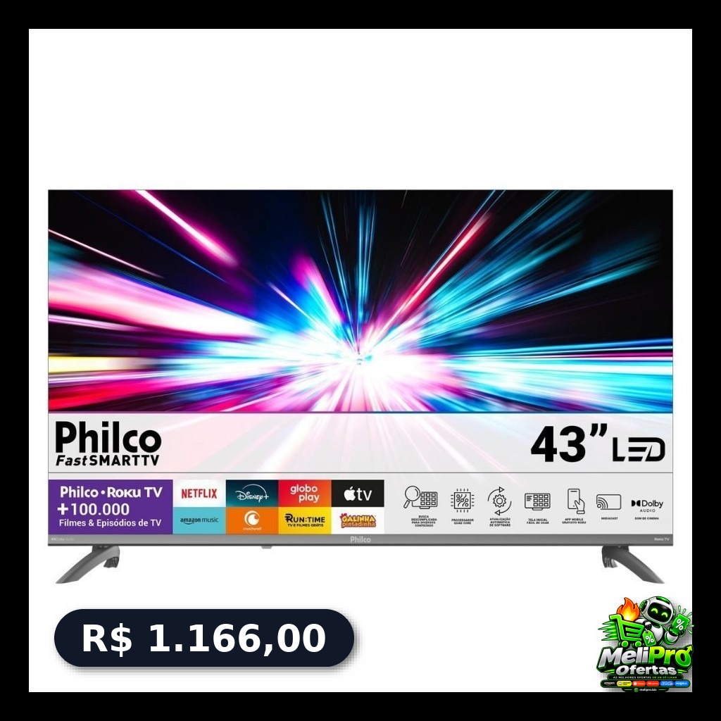 Smart Tv Philco 43" Full Hd Roku Tv P43cra