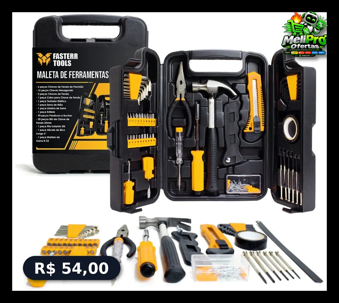 Kit Jogo De Ferramentas 142 Peças Fasterr Com Maleta