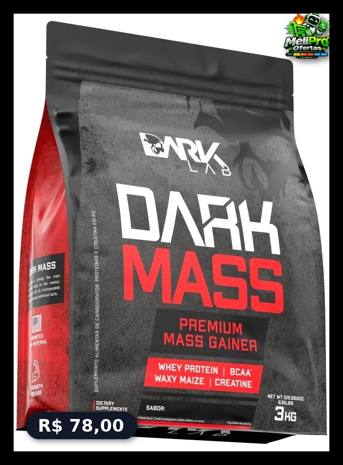 Hipercalórico Dark Mass 3kg Sabor Biscoitos - Dark Lab