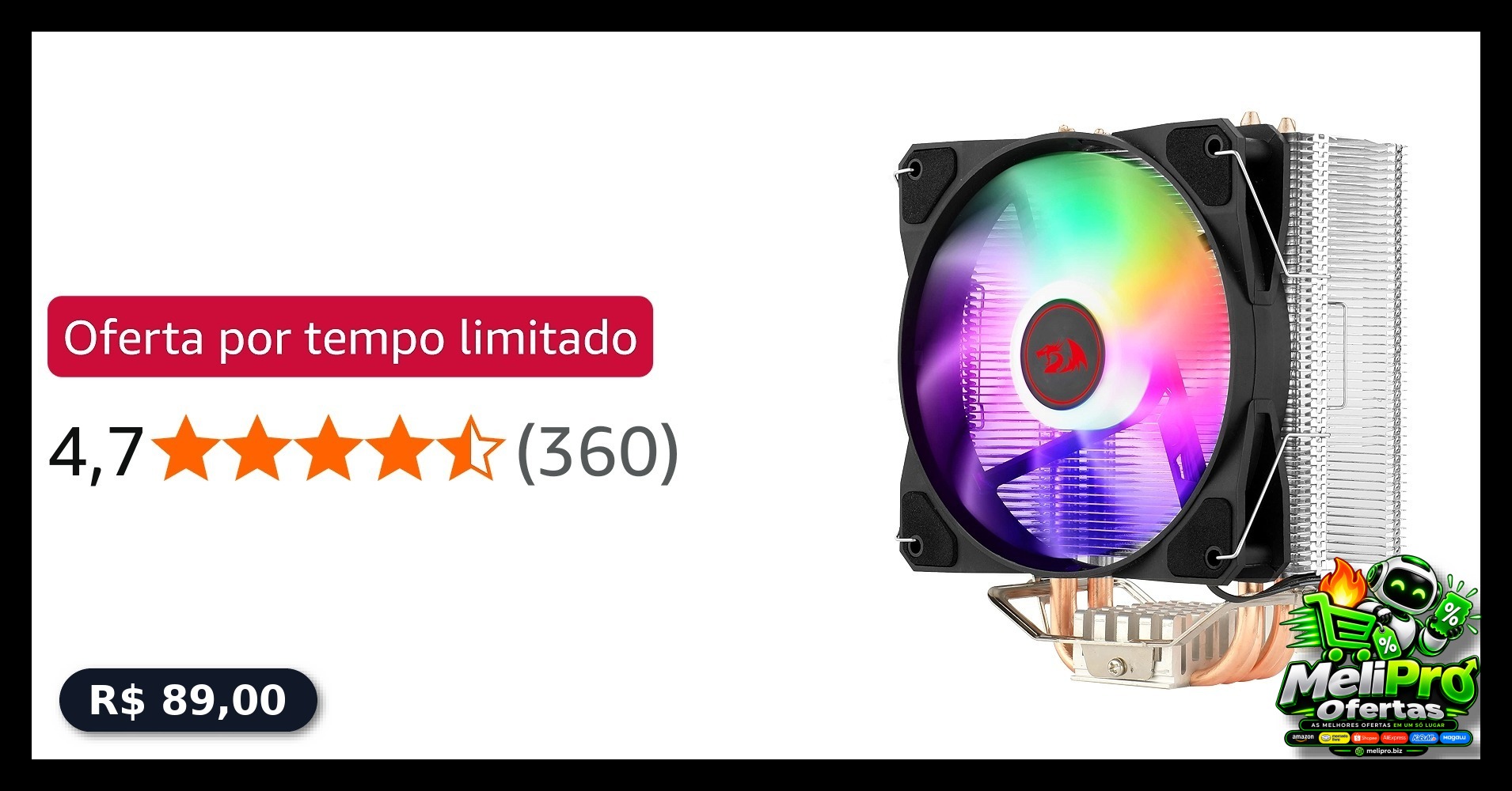 COOLER PARA PROCESSADOR TYR RAINBOW CC-9104