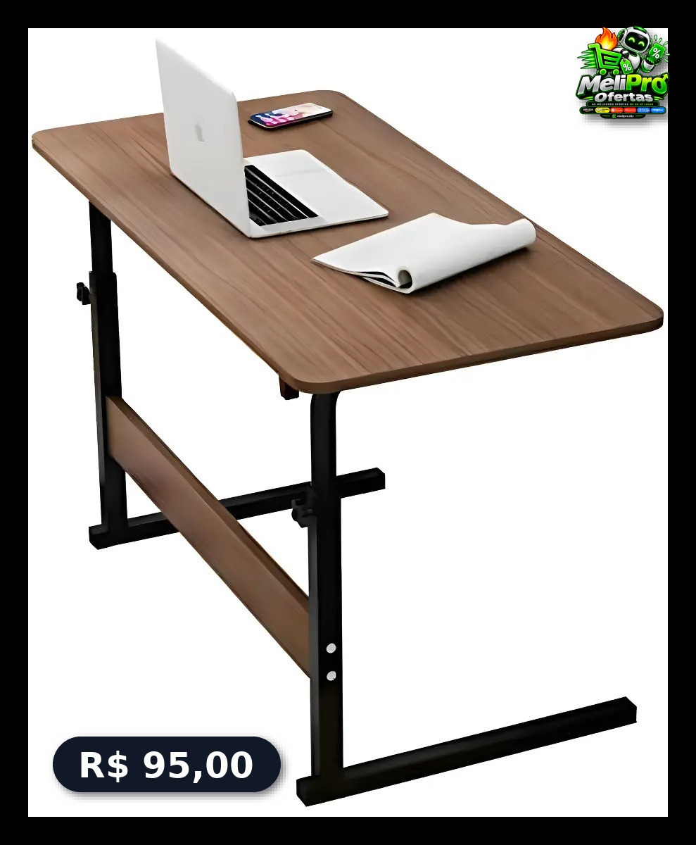 Escrivaninha Mesa Industrial Estudo 90x45cm Aço/mdf Notebook