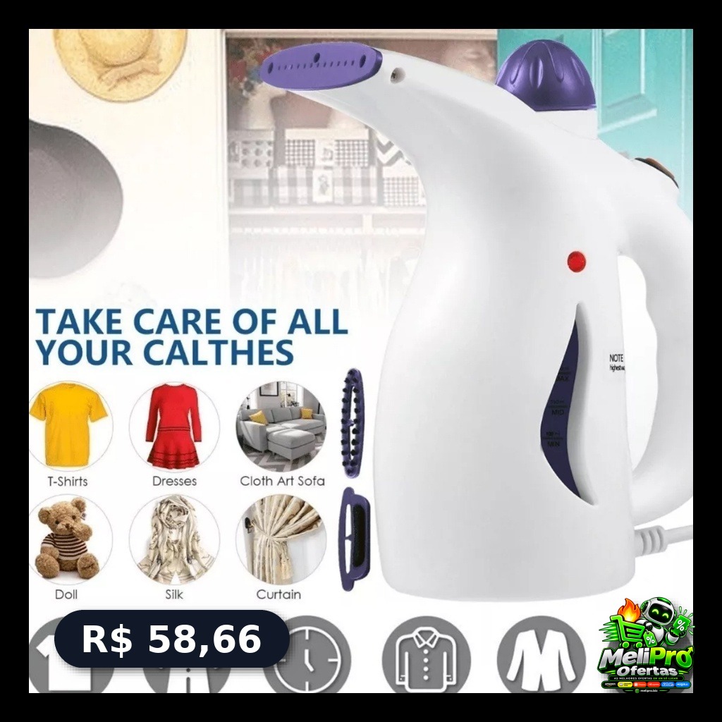 Passadeira a Vapor Portátil 110V 800W Vaporizador de