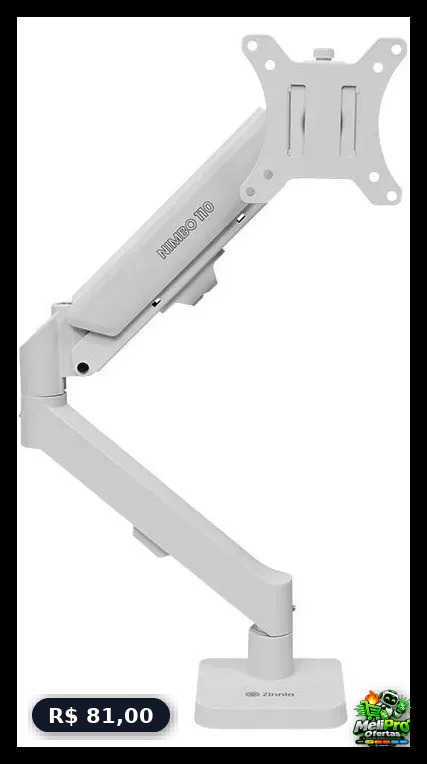Suporte Articulado para Monitor 13 a 32" Pistão a Gás Ajustável Zinnia Nimbo 110 Branco