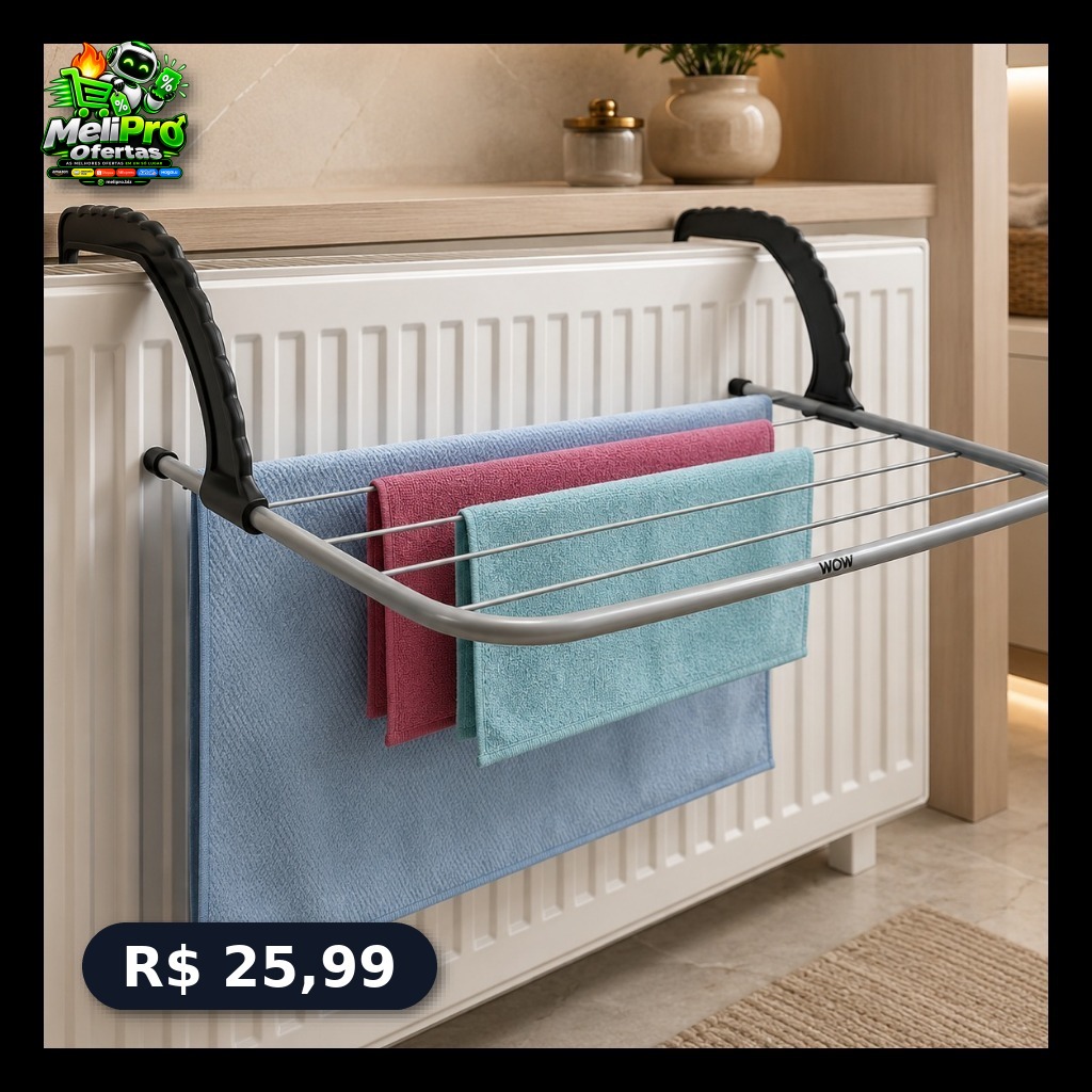 Varal Portátil Para Apartamento Secador De Roupas Prático e Retrátil Para Janela e Parede