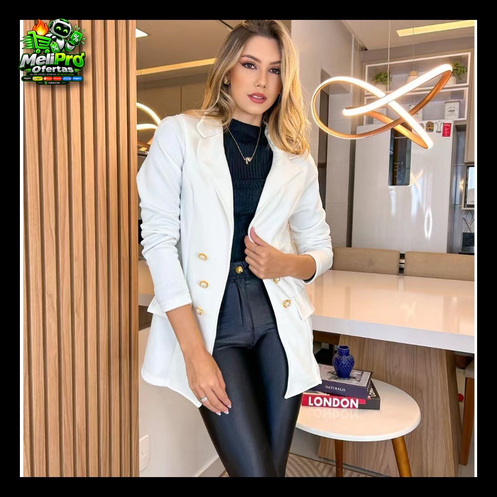 Blazer Feminino Alfaiataria Com Botão