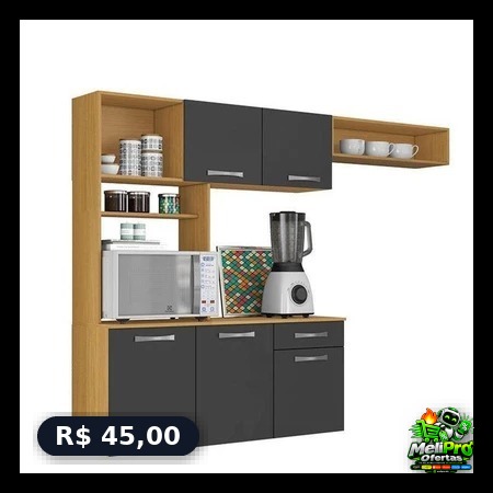 Cozinha Suspensa Nanda Cinamomo Grafite – Aramóveis