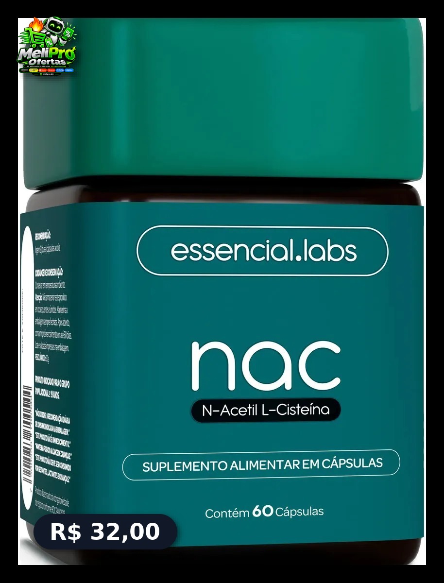 NAC 600mg - Fórmula Máxima Concentração, N-Acetil L-Cisteína - 60 Cápsulas