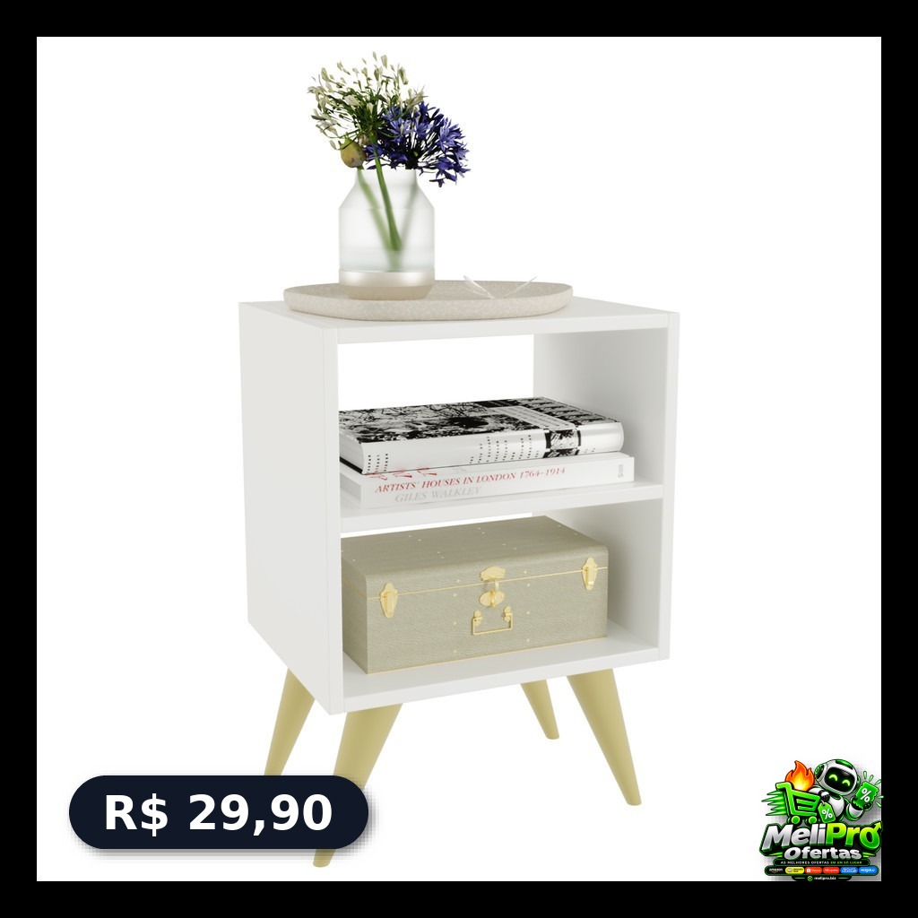 Mesa de Cabeceira Retrô com Nicho.