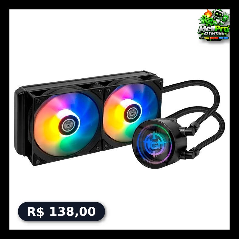 Water Cooler TGT Spartel V2, Rainbow, 240mm, Preto, TGT-SPLV240-BK01