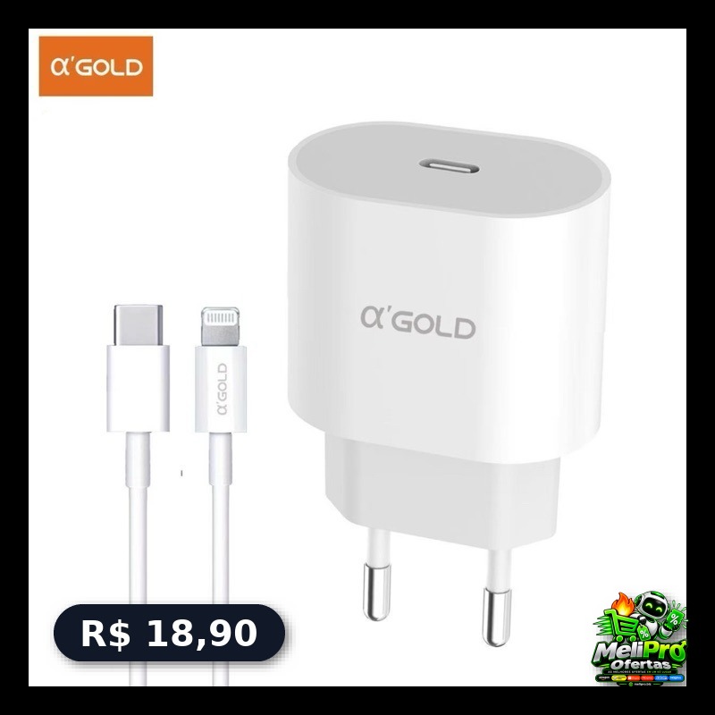 Carregador IPhone Kit Fonte e Cabo Turbo 30w