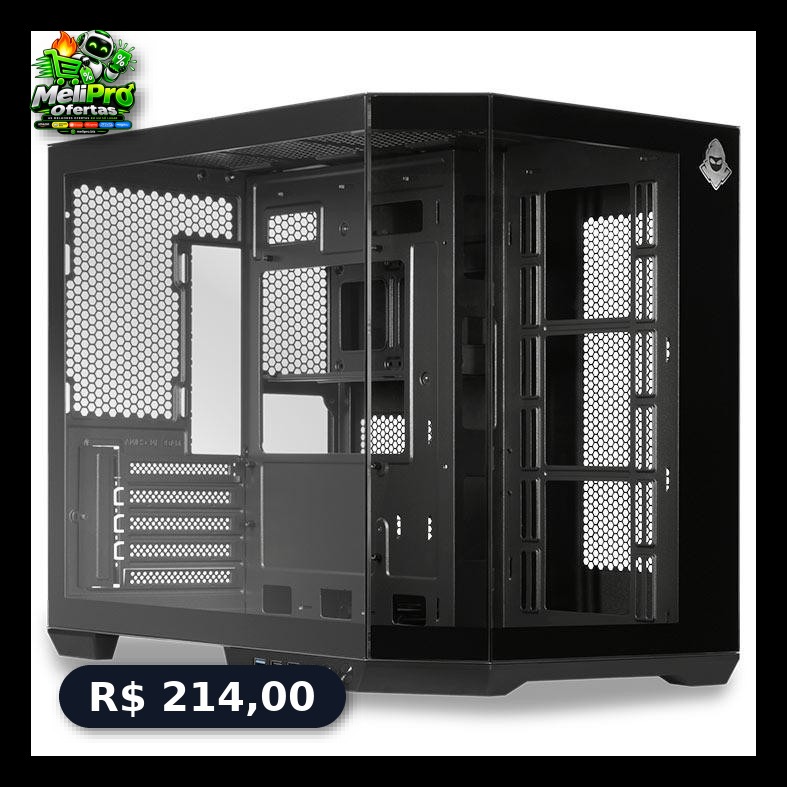 Gabinete Gamer Aquário Mancer CV700L, Mid Tower, Lateral De Vidro, Preto, MCR-CV700L-BK