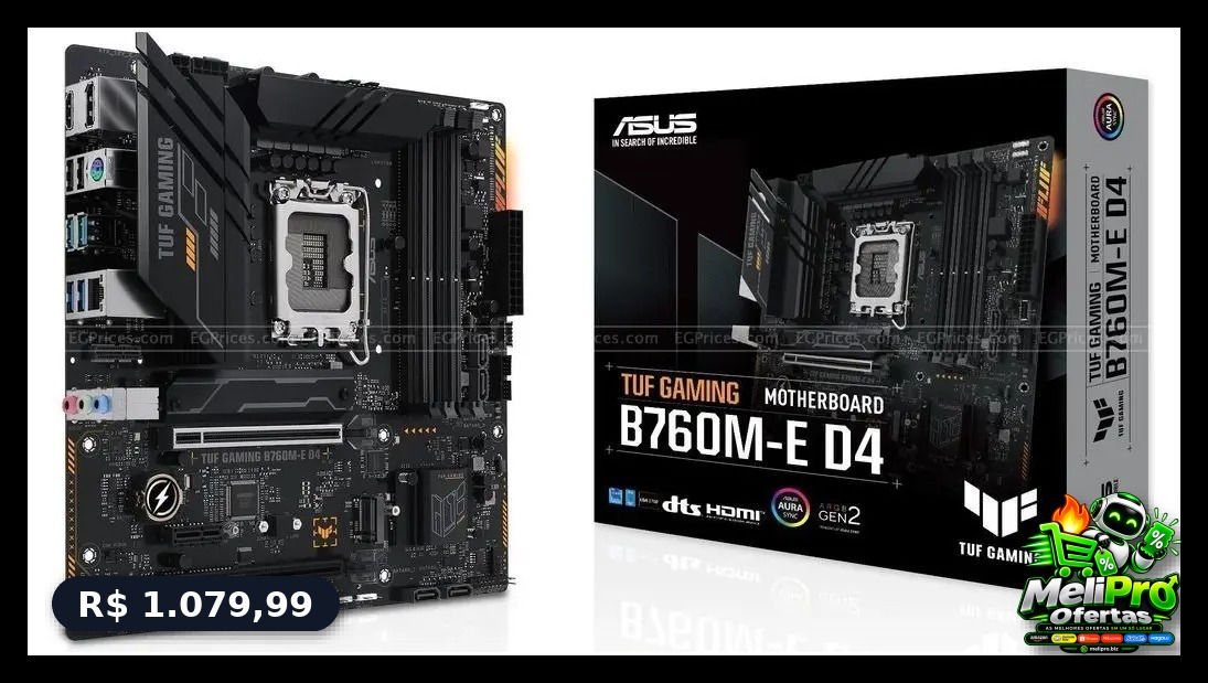 (Parcelado) Placa-Mãe Asus TUF Gaming B760M-E D4 B760 LGA 1700 M-ATX DDR4
