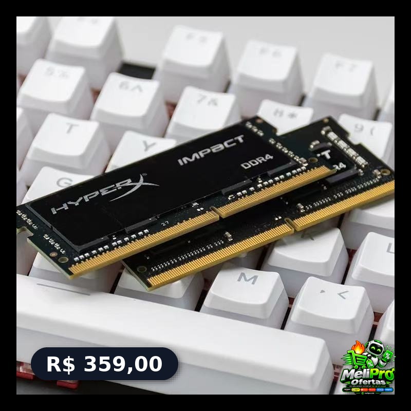 Memória RAM Para Notebook DDR4 8GB 3200Mhz Kingston Sodimm Preto