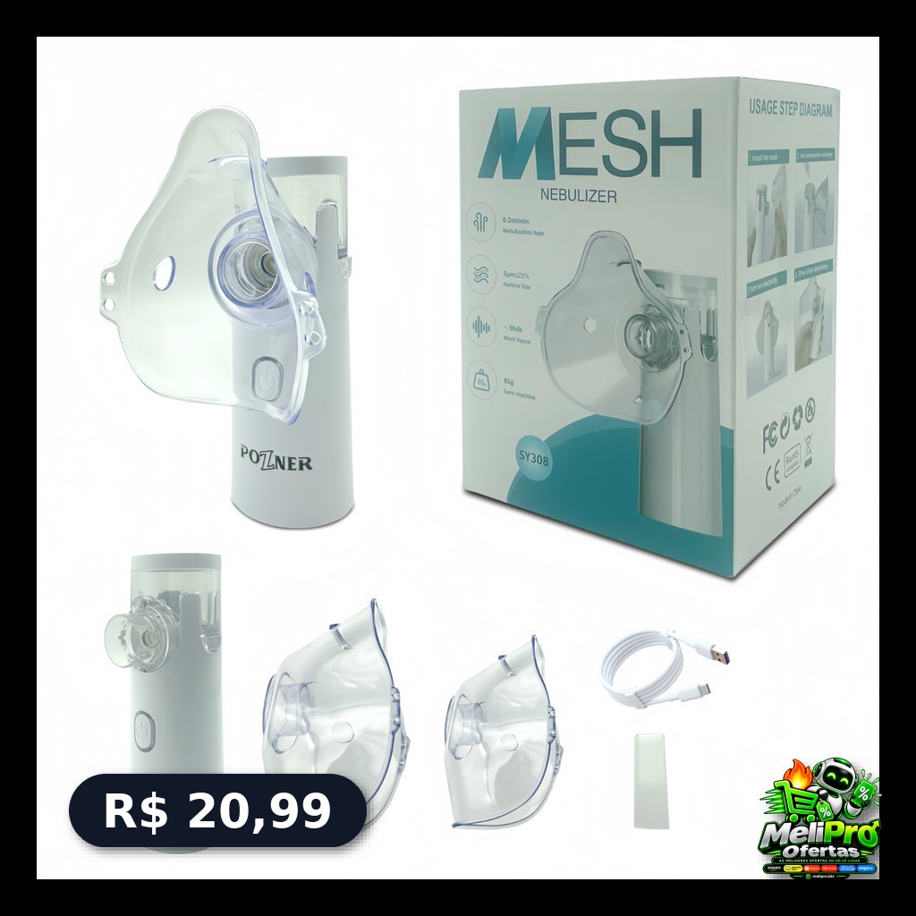 Máquina Nebulizadora Portátil Inalador Nebulizador Adulto Infantil Silencioso!