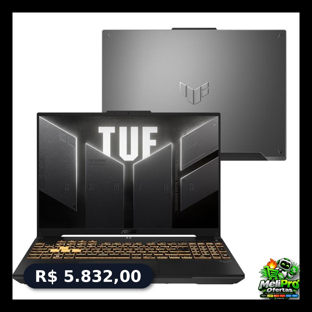 Notebook ASUS TUF Gamer F16 FX607VU NVIDIA RTX 4050 Intel 5 210H 16GB RAM 512GB SSD Linux LED FHD 16" IPS 144Hz RL385