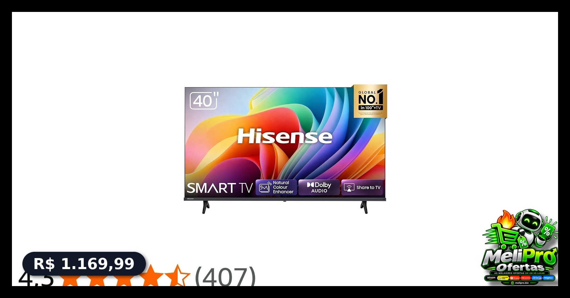 Hisense Smart TV FHD 40" Polegadas 40A4NV