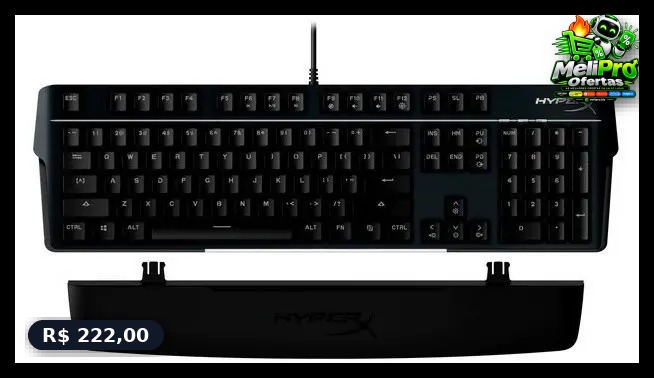 Teclado Mecânico Gamer HyperX Alloy MKW100 RGB Switch Red Full SizeB, US, Preto - 4P5E1AA