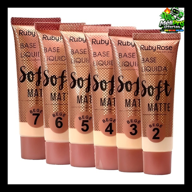 Base Liquida Facial Solft Matte bege Ruby Rose