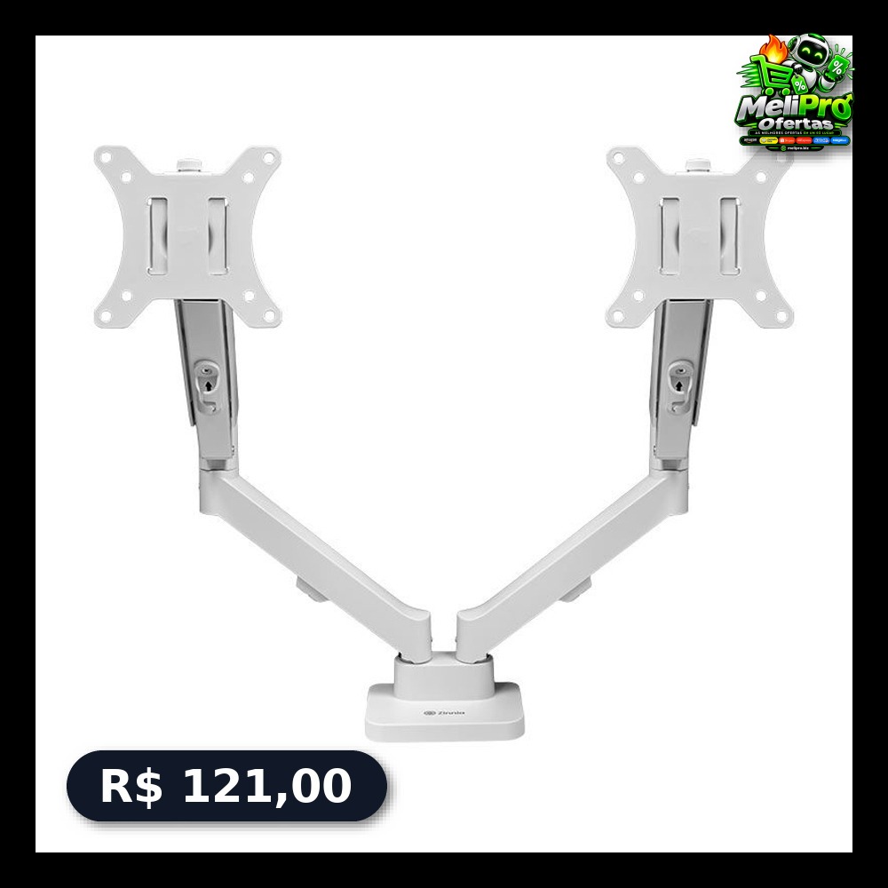 Suporte Articulado Para 2 Monitores 13 a 32 Pistão a Gás Zinnia Nimbo 210 Branco