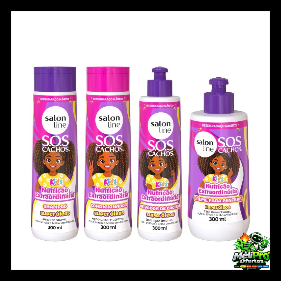 Kit para Cachinhos Nutridos com SOS Cachos Kids Super Óleos