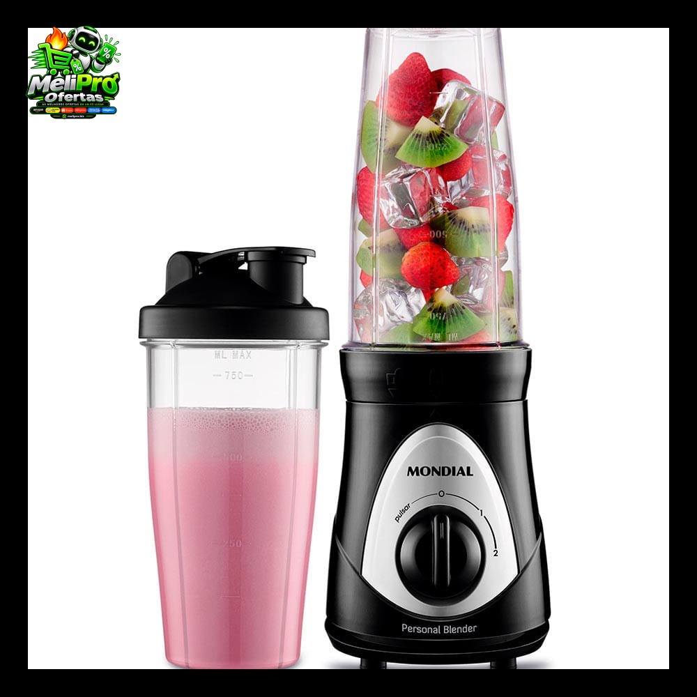 Personal Blender, Mondial, Preto/Prata, 300W, 220V - DG-01