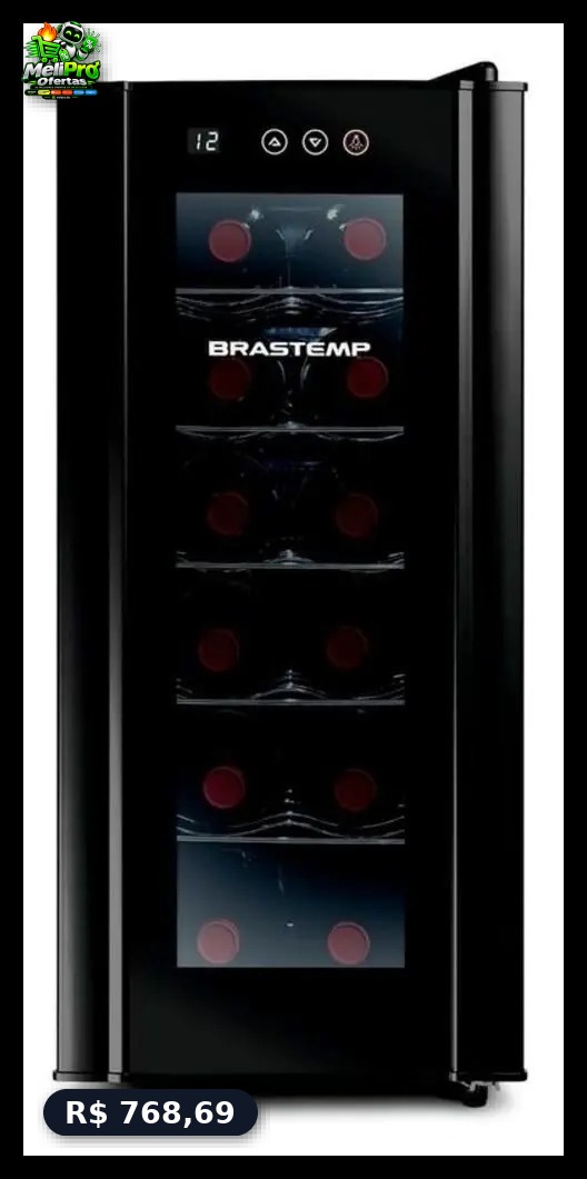 Ade.ga De Vi.nhos Brastemp Para 12 Garrafas Com Painel Touch BZC12BE Preto