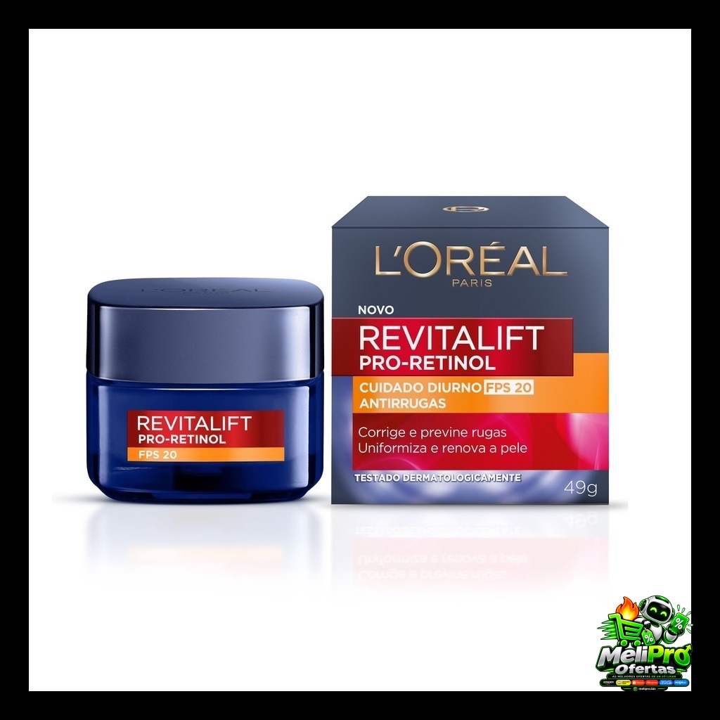 Creme Facial Antirrugas L'Oréal Paris Revitalift Retinol FPS 20, 49g