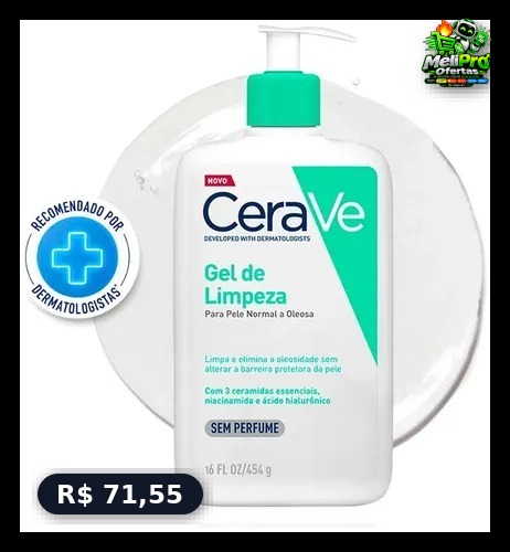 CeraVe, Gel de Limpeza Facial p/ pele oleosa 454g