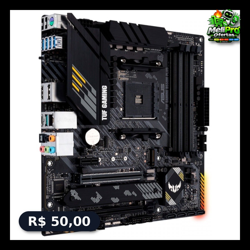 Placa-mãe Asus p/AMD AM4 B550M-Plus TUF Gaming 4xDDR4 mATX 90MB14A0-C1BAY0
