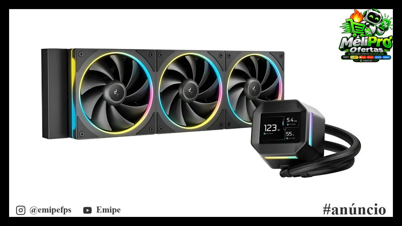 Water Cooler Gamer Deepcool Lm360 Com Tela Ips 2,4pol Lcd Preto / Branco