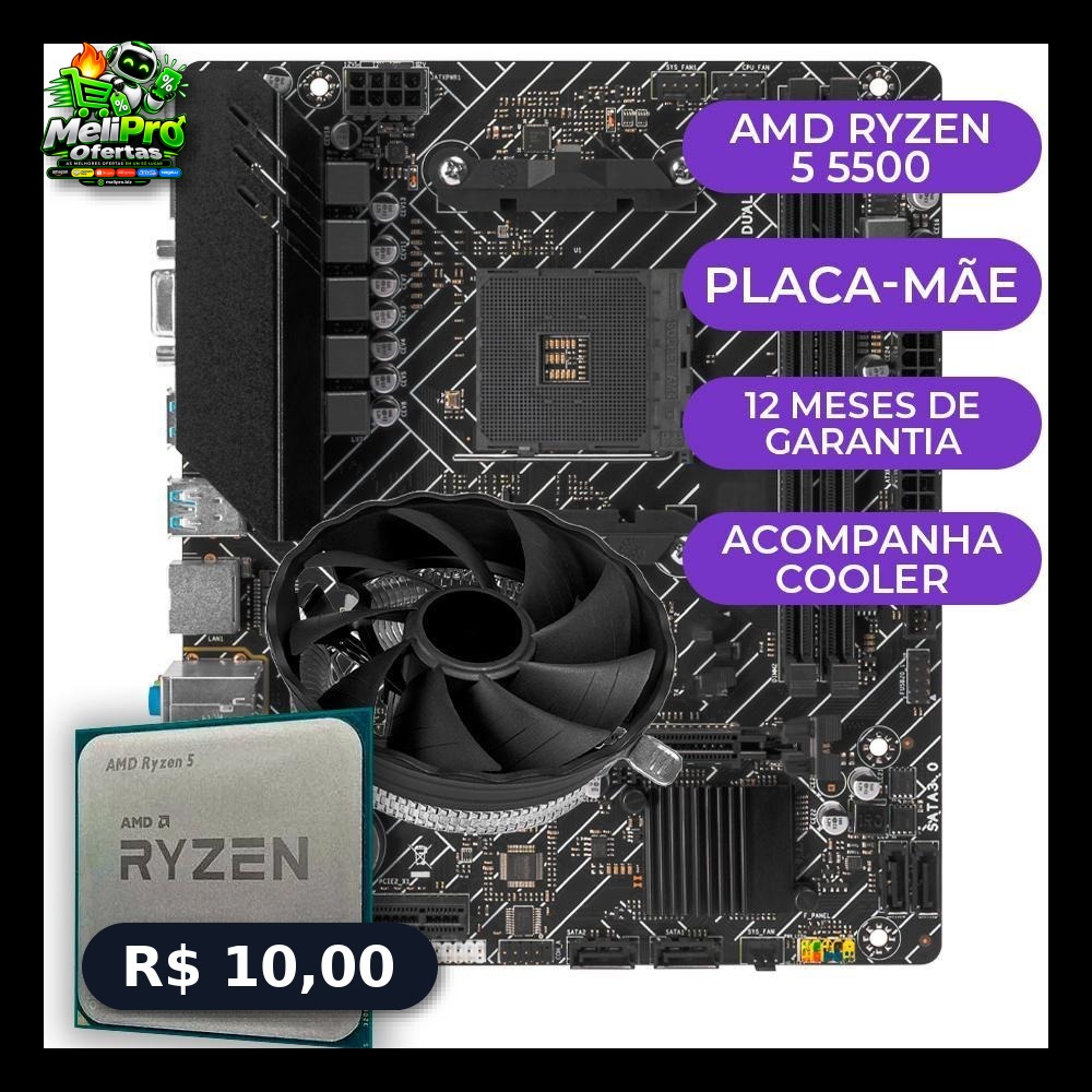 Kit Upgrade Gamer AMD Ryzen 5 5500, A520M