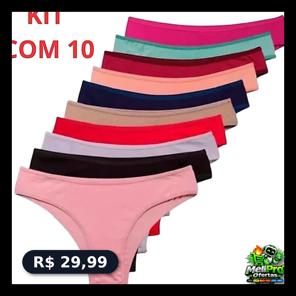 Kit Calcinhas Feminina Algodao Adulto Microfibra Conforto Calcinha Tanga
