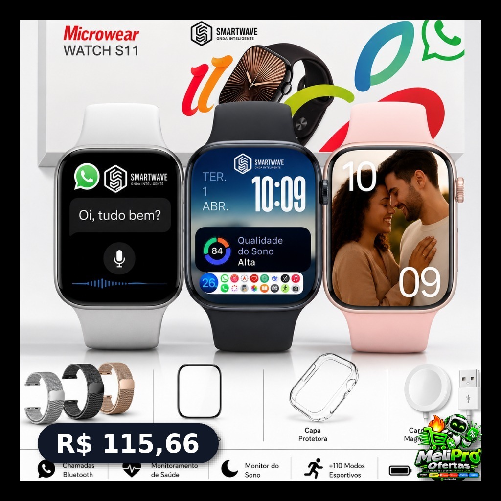 Smartwatch S11 Série 11 Relógio Inteligente Amoled Microwear