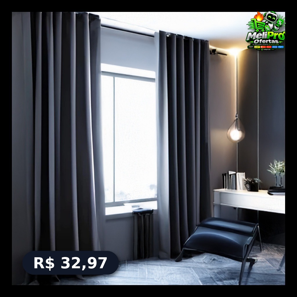 Cortina Blackout Para Quarto Sala Cozinha PVC Corta 100% Luz 2,80 Largura X 2,30 Altura Grande.