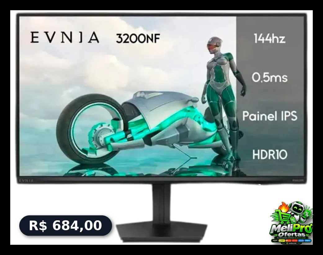 Monitor Gamer Philips Evnia 27'' Ips 144Hz 0.5ms Fhd27m2n3200nf Preto