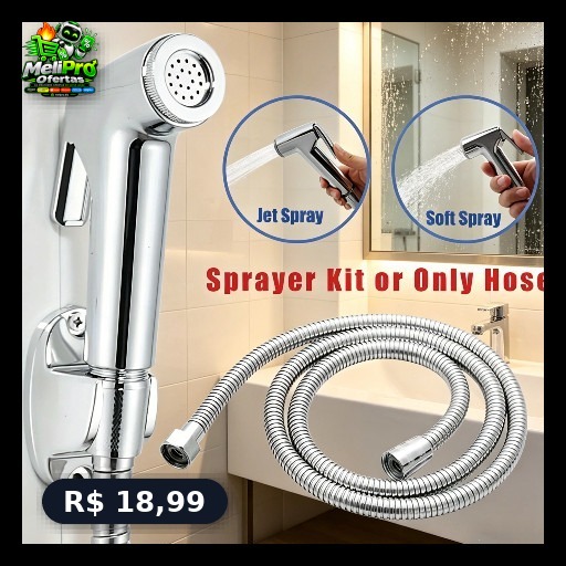 Ducha Higiênica para Banheiro Completa Inox 1,2m