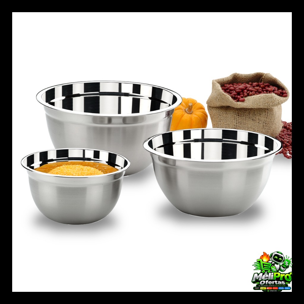 Conjunto De Tigelas Brinox Suprema 3 Peças Aço Inox