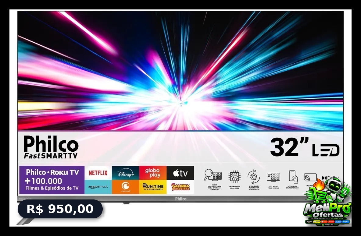 Smart Tv 32 Philco Roku Tv Dolby Áudio Hdr10 P32crb