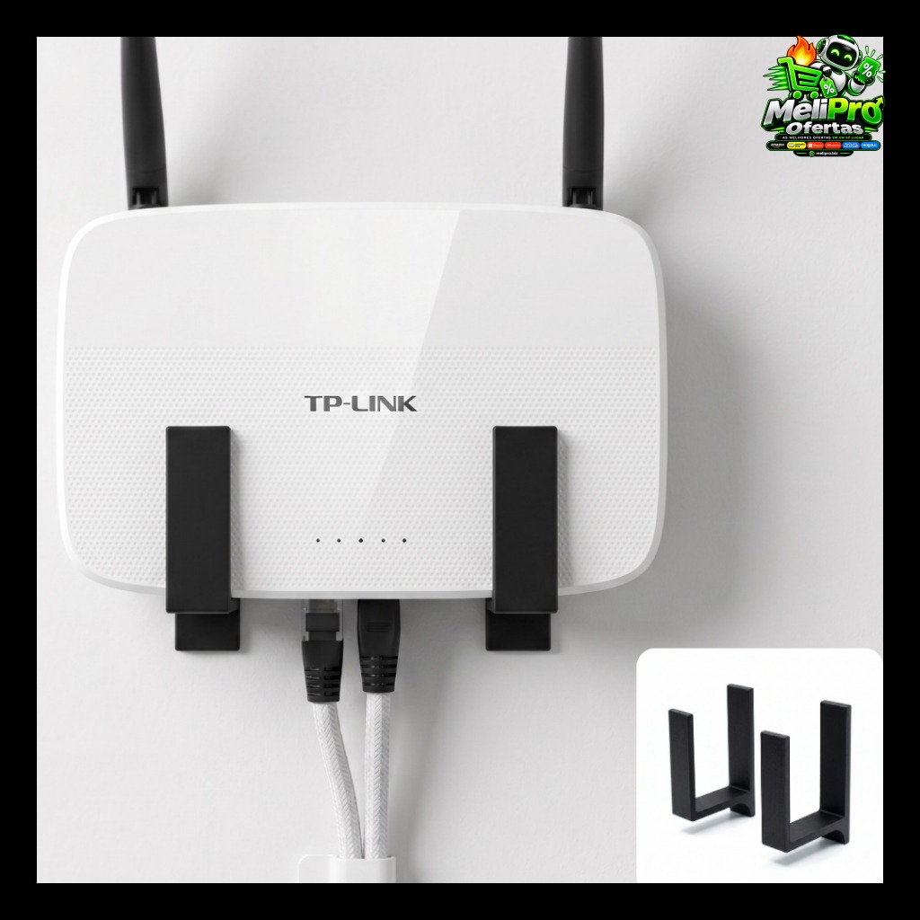 Suporte Roteador Parede Sem Furo Fita 3M Organizador WiFi Universal