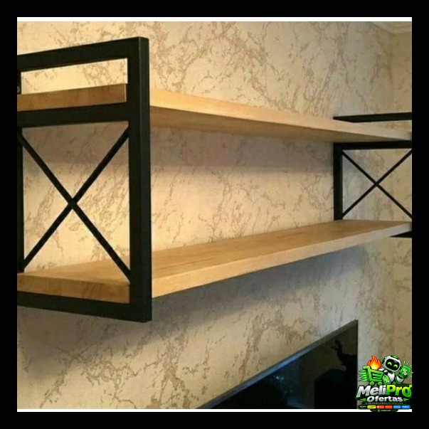 Prateleira Industrial Suspensa ate 115cm Organizadora Livros Decorações Sala, Cozinha, Lavanderia
