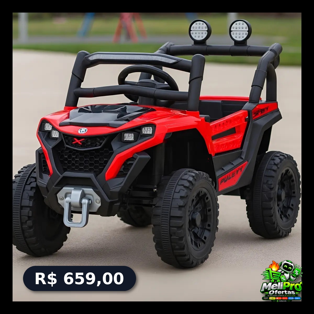 Carro Jipe Elétrico Infantil Controle Remoto Pedal Sons Cor Vermelho