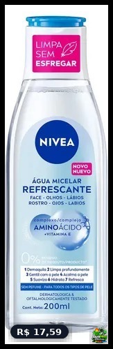 NIVEA Água Micelar Solução de Limpeza 7 em 1 Refrescante 200ml
