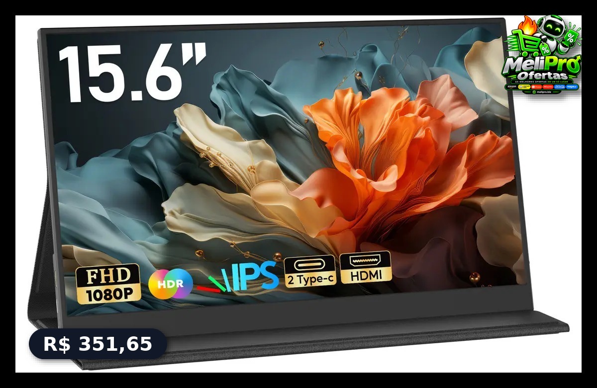 Monitor Portátil 15.6''com Usb C Dupla/hdmi Fhd 1080p 60hz