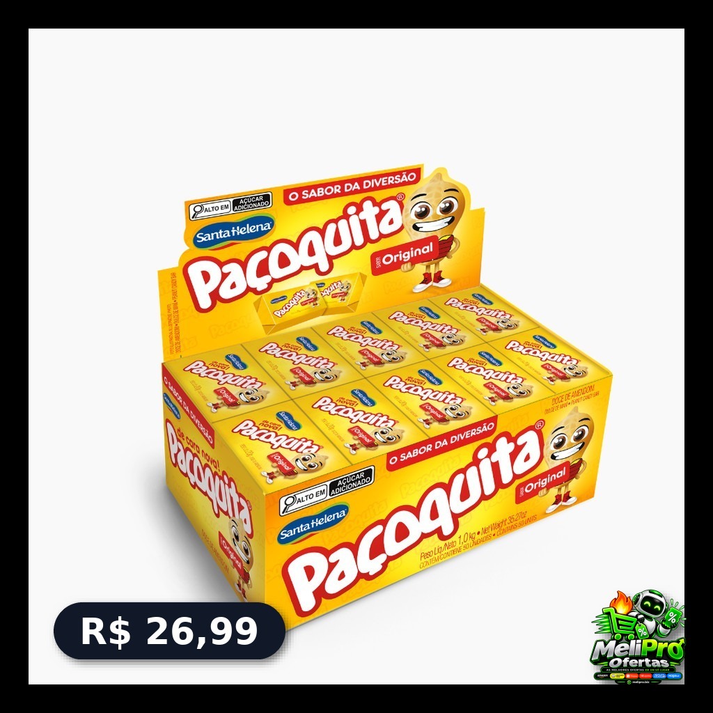 ESTOQUE DE DOCE GARANTIDO!  caixa com 50 paçocas deliciosas