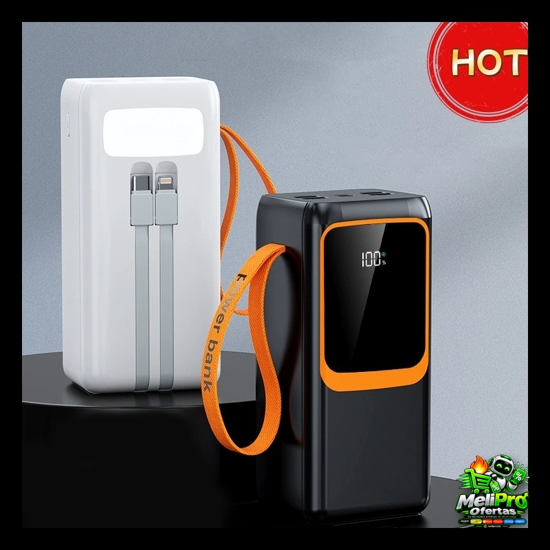 Carregador Power Bank Portátil 30000mah Pd 22,5W Rápido Com Lanterna Led Peining Y020